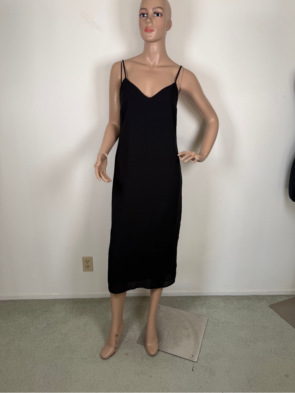 Black Slip Midi Dress